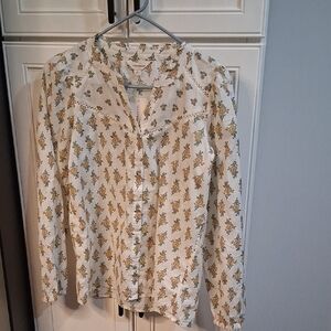 New! Lucky Brand Floral Button Up Blouse Size Small
